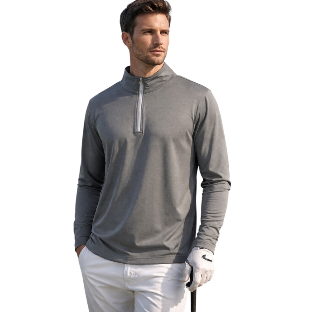 Magaschoni Iron Grey 1/4 Zip Performance Pullover Sweatshirt Size L